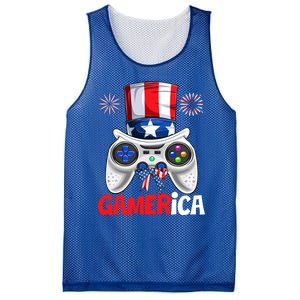 Gamer Gaming 4th Of July Video Game American Flag Gift Mesh Reversible Basketball Jersey Tank