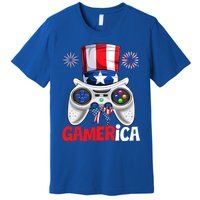 Gamer Gaming 4th Of July Video Game American Flag Gift Premium T-Shirt