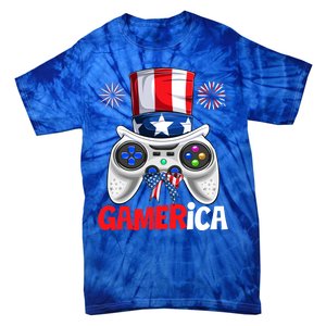 Gamer Gaming 4th Of July Video Game American Flag Gift Tie-Dye T-Shirt