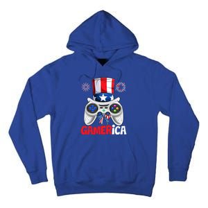 Gamer Gaming 4th Of July Video Game American Flag Gift Tall Hoodie