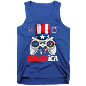 Gamer Gaming 4th Of July Video Game American Flag Gift Tank Top