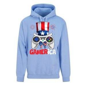 Gamer Gaming 4th Of July Video Game American Flag Gift Unisex Surf Hoodie