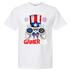 Gamer Gaming 4th Of July Video Game American Flag Gift Garment-Dyed Heavyweight T-Shirt