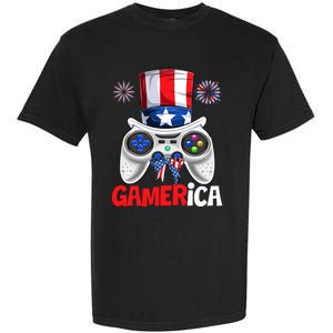 Gamer Gaming 4th Of July Video Game American Flag Great Gift Garment-Dyed Heavyweight T-Shirt