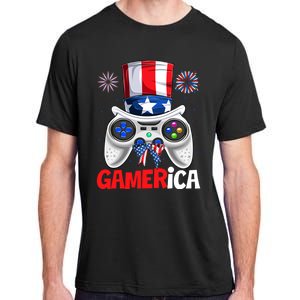 Gamer Gaming 4th Of July Video Game American Flag Great Gift Adult ChromaSoft Performance T-Shirt