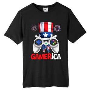 Gamer Gaming 4th Of July Video Game American Flag Great Gift Tall Fusion ChromaSoft Performance T-Shirt