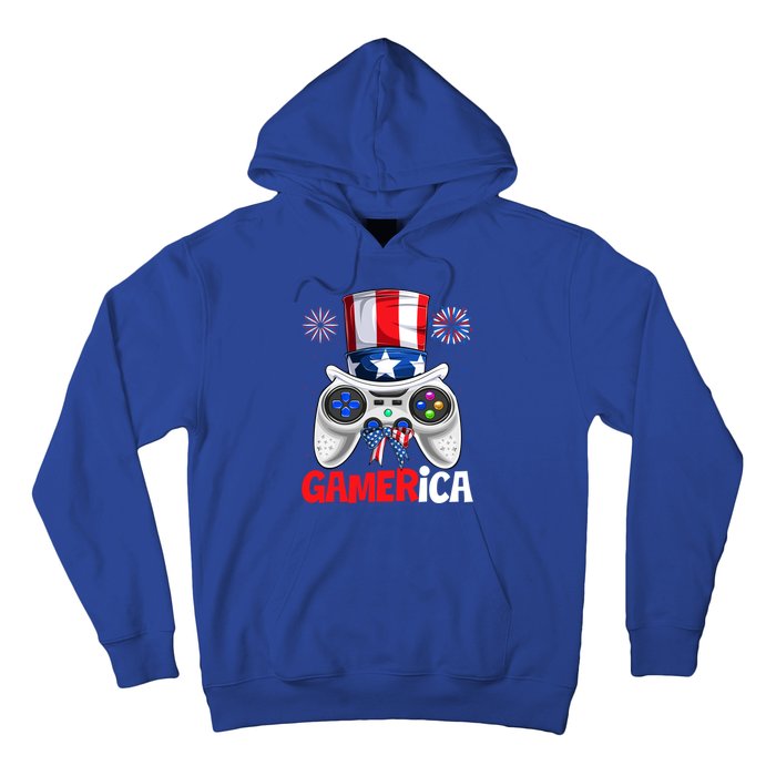 Gamer Gaming 4th Of July Video Game American Flag Great Gift Hoodie