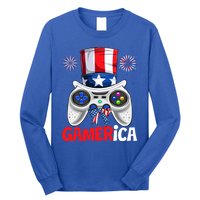 Gamer Gaming 4th Of July Video Game American Flag Great Gift Long Sleeve Shirt