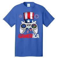 Gamer Gaming 4th Of July Video Game American Flag Great Gift Tall T-Shirt