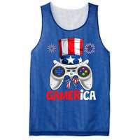 Gamer Gaming 4th Of July Video Game American Flag Great Gift Mesh Reversible Basketball Jersey Tank