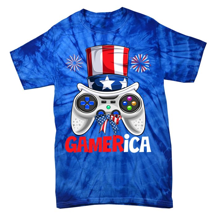 Gamer Gaming 4th Of July Video Game American Flag Great Gift Tie-Dye T-Shirt