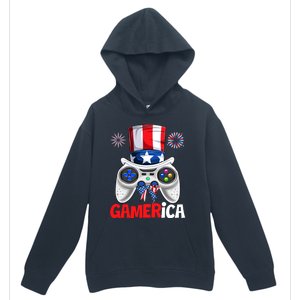 Gamer Gaming 4th Of July Video Game American Flag Great Gift Urban Pullover Hoodie