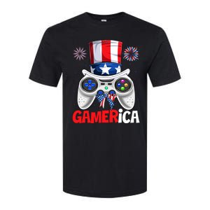 Gamer Gaming 4th Of July Video Game American Flag Great Gift Softstyle CVC T-Shirt