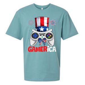 Gamer Gaming 4th Of July Video Game American Flag Great Gift Sueded Cloud Jersey T-Shirt