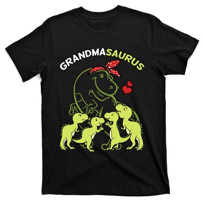 Grandmasaurus Grandma 4 Dinosaur Mother's Day T-Shirt