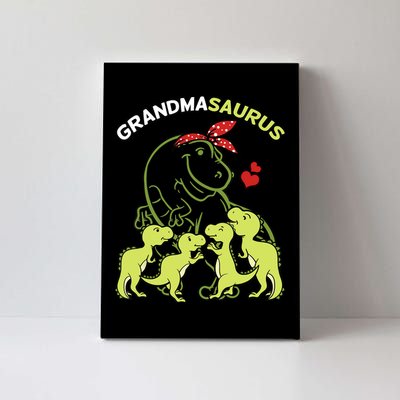 Grandmasaurus Grandma 4 Dinosaur Mother's Day Canvas