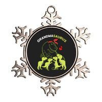 Grandmasaurus Grandma 4 Dinosaur Mother's Day Metallic Star Ornament