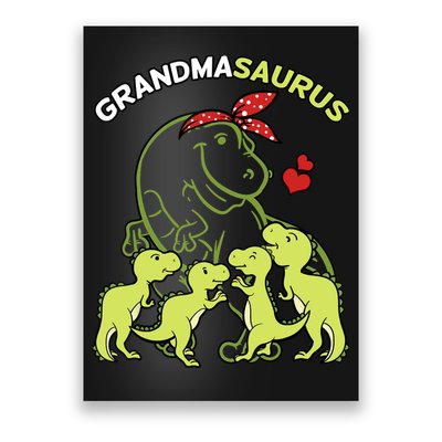 Grandmasaurus Grandma 4 Dinosaur Mother's Day Poster