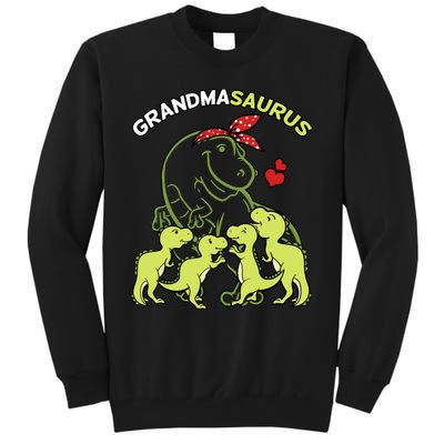 Grandmasaurus Grandma 4 Dinosaur Mother's Day Tall Sweatshirt