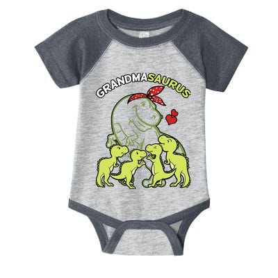 Grandmasaurus Grandma 4 Dinosaur Mother's Day Infant Baby Jersey Bodysuit