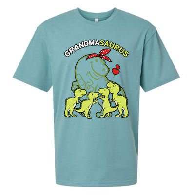 Grandmasaurus Grandma 4 Dinosaur Mother's Day Sueded Cloud Jersey T-Shirt