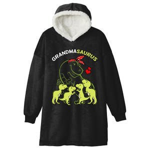 Grandmasaurus Grandma 4 Dinosaur Mother's Day Hooded Wearable Blanket