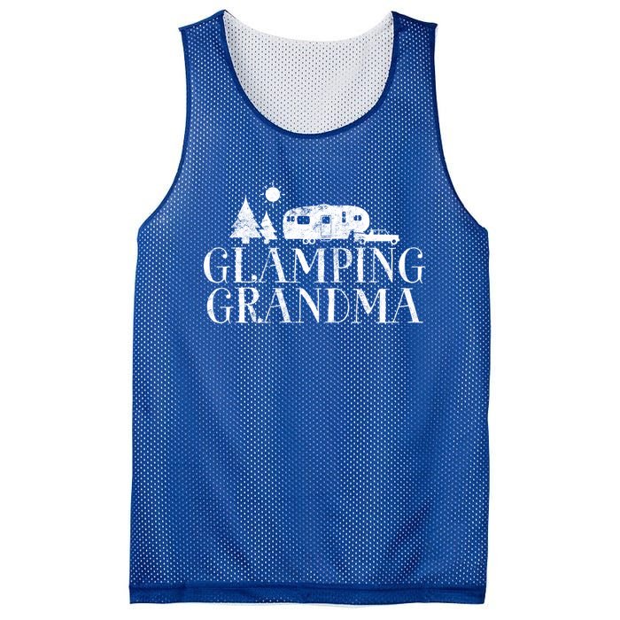 Glamping Grandma 5Th Wheel Camper Rv Camping Vacation Gift Meaningful Gift Mesh Reversible Basketball Jersey Tank