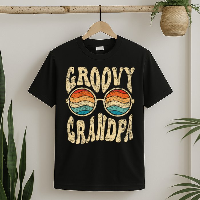 Groovy Grandpa 70s Aesthetic Nostalgia 1970's Retro Grandpa T-Shirt