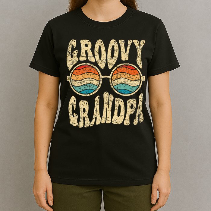 Groovy Grandpa 70s Aesthetic Nostalgia 1970's Retro Grandpa T-Shirt