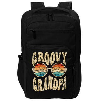 Groovy Grandpa 70s Aesthetic Nostalgia 1970's Retro Grandpa Impact Tech Backpack