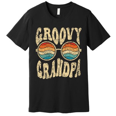 Groovy Grandpa 70s Aesthetic Nostalgia 1970's Retro Grandpa Premium T-Shirt