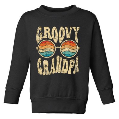 Groovy Grandpa 70s Aesthetic Nostalgia 1970's Retro Grandpa Toddler Sweatshirt