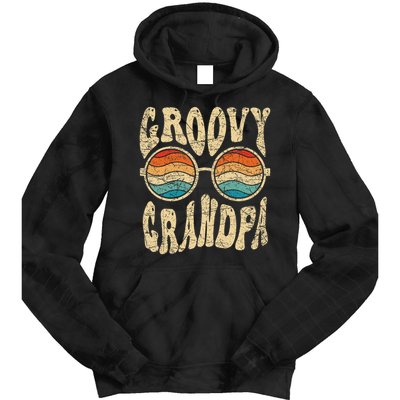 Groovy Grandpa 70s Aesthetic Nostalgia 1970's Retro Grandpa Tie Dye Hoodie