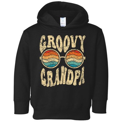 Groovy Grandpa 70s Aesthetic Nostalgia 1970's Retro Grandpa Toddler Hoodie