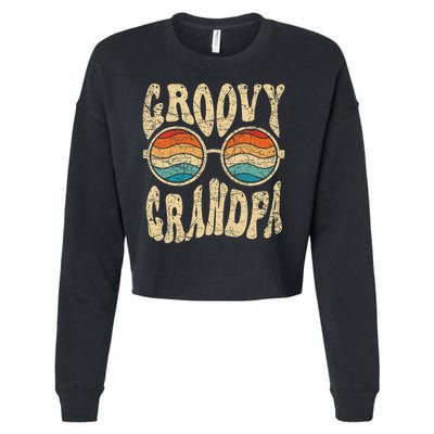 Groovy Grandpa 70s Aesthetic Nostalgia 1970's Retro Grandpa Cropped Pullover Crew