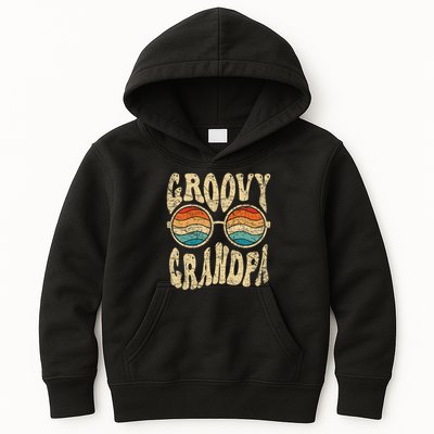 Groovy Grandpa 70s Aesthetic Nostalgia 1970's Retro Grandpa Kids Hoodie