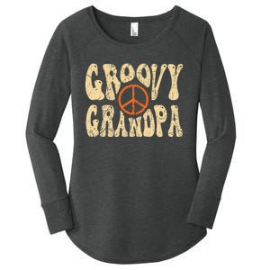 Groovy Grandpa 70s Aesthetic Nostalgia 1970's Retro Grandpa Women's Perfect Tri Tunic Long Sleeve Shirt