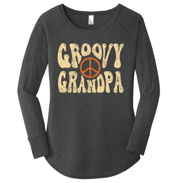 Groovy Grandpa 70s Aesthetic Nostalgia 1970's Retro Grandpa Women's Perfect Tri Tunic Long Sleeve Shirt