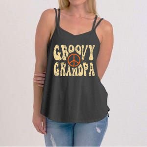 Groovy Grandpa 70s Aesthetic Nostalgia 1970's Retro Grandpa Women's Strappy Tank