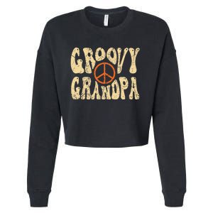 Groovy Grandpa 70s Aesthetic Nostalgia 1970's Retro Grandpa Cropped Pullover Crew