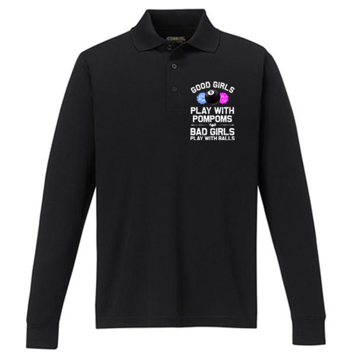 Good Girl 8 Ball Billiard Pool Player Funny Billiards Gift Performance Long Sleeve Polo