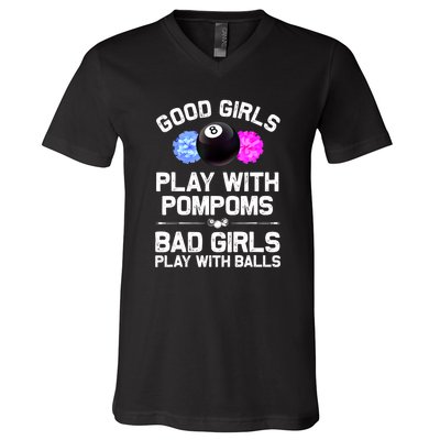 Good Girl 8 Ball Billiard Pool Player Funny Billiards Gift V-Neck T-Shirt