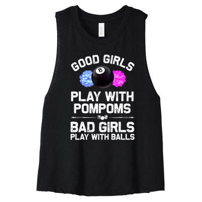 Good Girl 8 Ball Billiard Pool Player Funny Billiards Gift Women's Racerback Cropped Tank