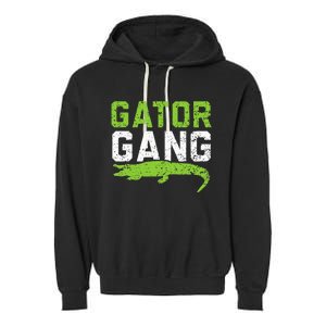 Gator Gang Alligator Heartbeat Zookeeper Crocodile Lover Garment-Dyed Fleece Hoodie