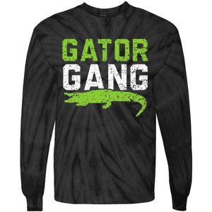 Gator Gang Alligator Heartbeat Zookeeper Crocodile Lover Tie-Dye Long Sleeve Shirt