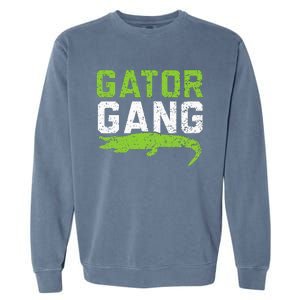 Gator Gang Alligator Heartbeat Zookeeper Crocodile Lover Garment-Dyed Sweatshirt