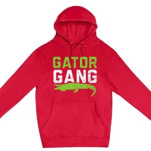 Gator Gang Alligator Heartbeat Zookeeper Crocodile Lover Premium Pullover Hoodie