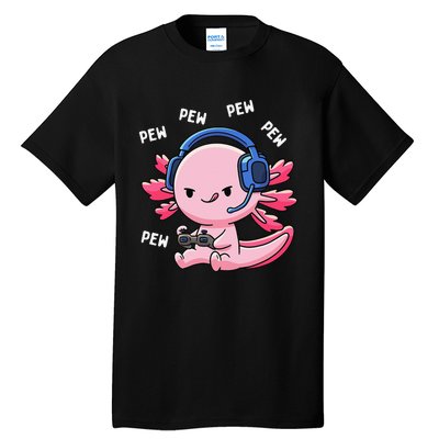 Gamesolotl Gamer Axolotl Fish Gaming Video Gamer Anime Tall T-Shirt