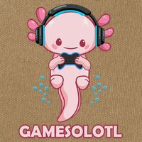Gamesolotl Gaming Axolotl Playing Video Games Funny Cotton Canvas Backpack