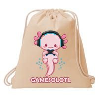 Gamesolotl Gaming Axolotl Playing Video Games Funny Drawstring Bag
